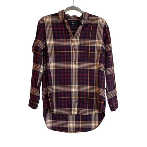 Madewell Tops - Madewell Womens Oversized Plaid Button Up Shirt Size XS Cotton Fall Cabin